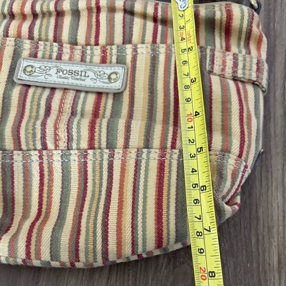 Vintage Fossil Crossbody Canvas Purse Striped Bag Y2K 90s Boho - Picture 3 of 8